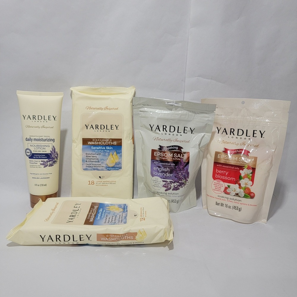 Yardley London Naturally Inspired Bath Body Set Lavender Berry Lotion Epsom Salt
